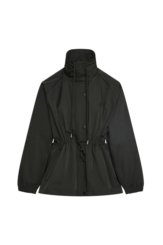 Pull In Nylon Windbreaker - Black