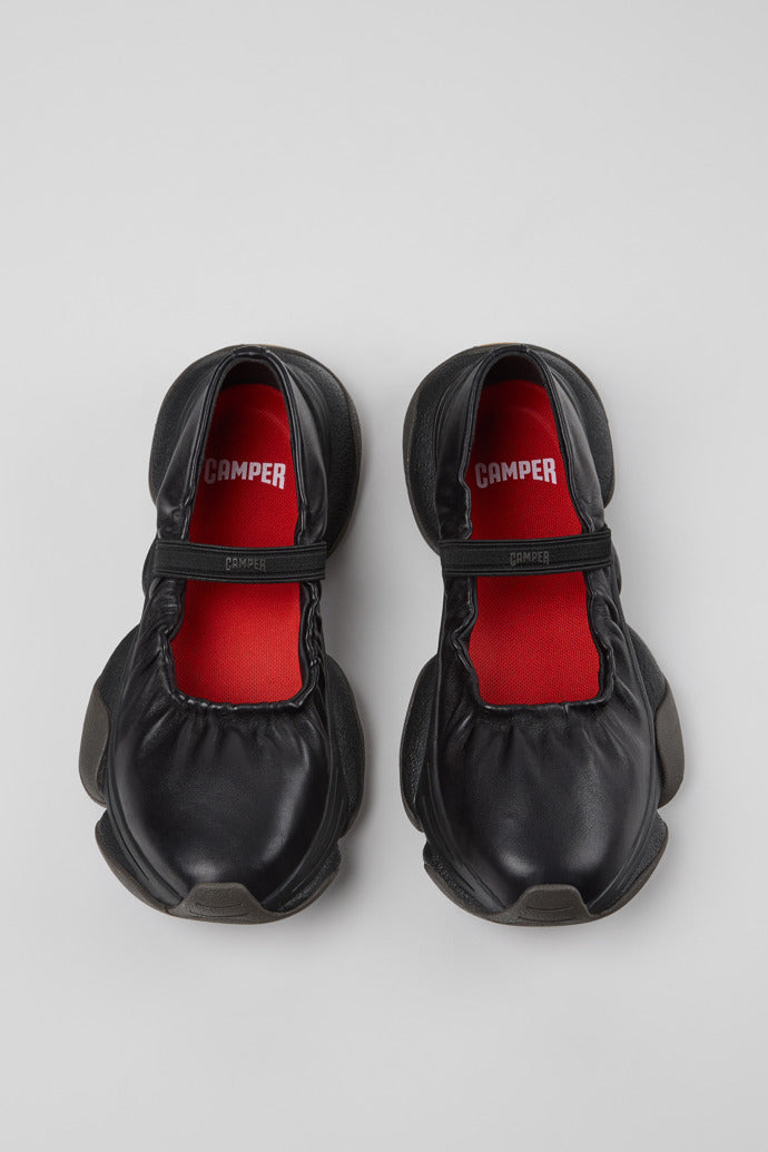 Karst 2 Black Leather Sneakers for Women - overhead view