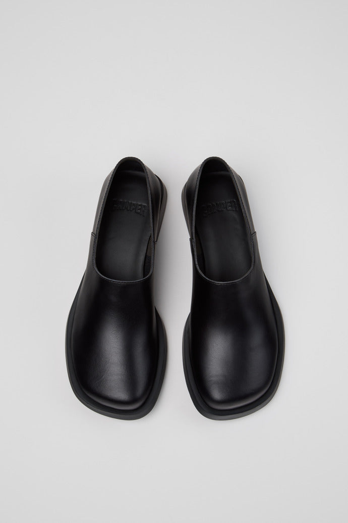 Donna Black Leather Moccasins for Women - overhead view