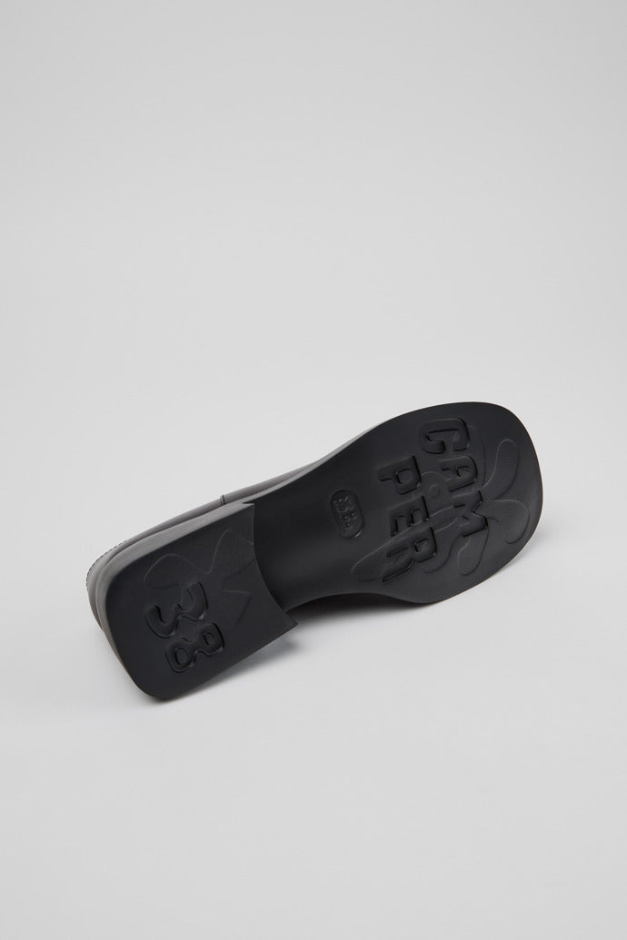 Donna Black Leather Moccasins for Women - sole view