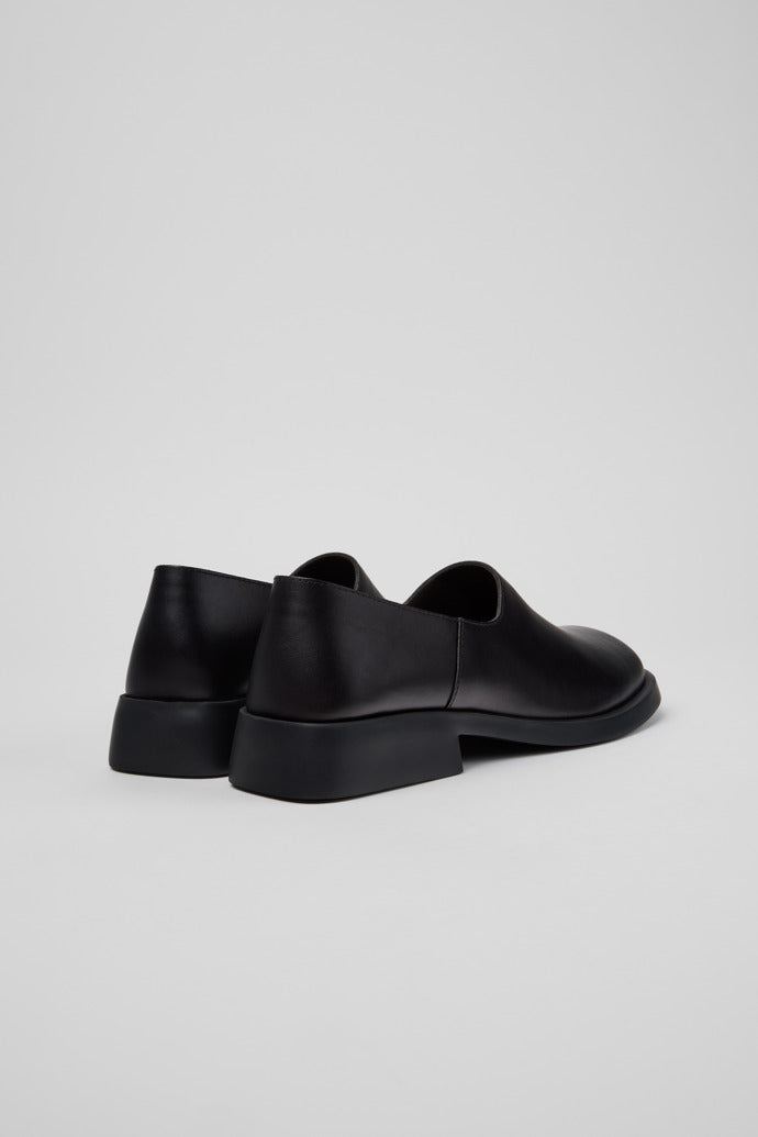Donna Black Leather Moccasins for Women - back view